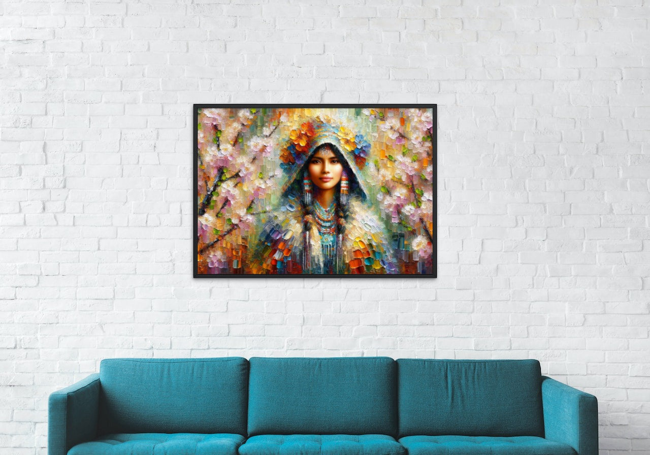 Canvas Framed "Indigenous Woman" summer