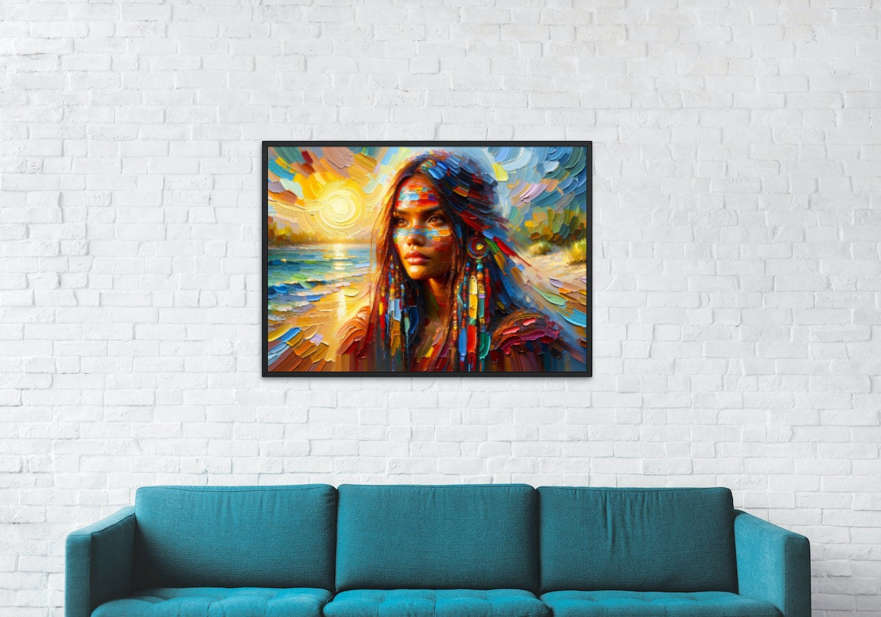 Canvas Framed "Indigenous Woman" summer