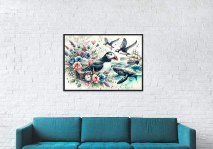 Canvas Framed "Atlantic Puffin"