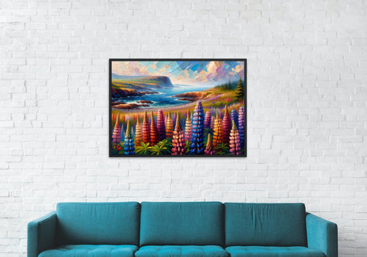 Canvas Framed "Lupins"
