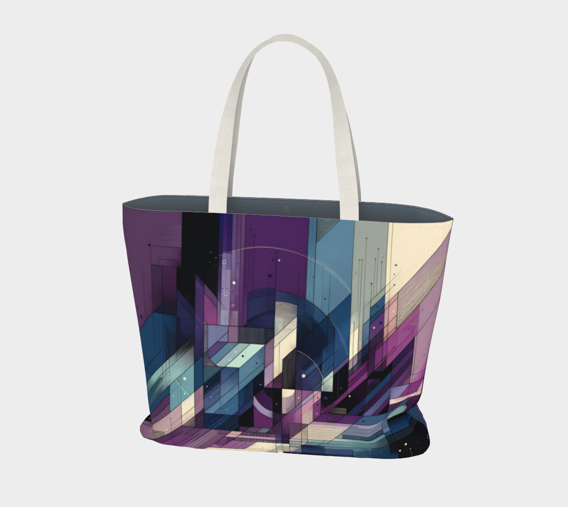 Navy-purple Large Tote bag