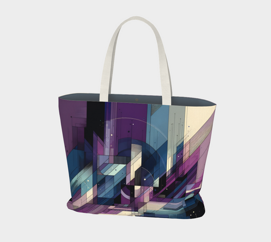 Navy-purple Large Tote bag