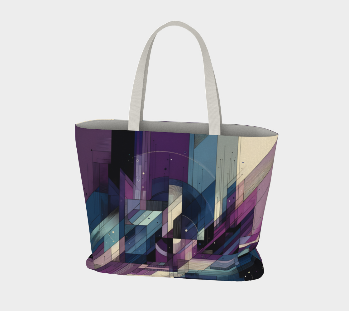 Navy-purple Large Tote bag