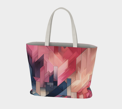 Navy-pink Large Tote bag