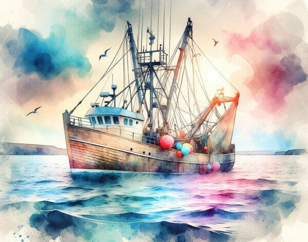 Puzzle "Ship" watercolor - 110 pcs 9.5x7.5 - 110 pieces