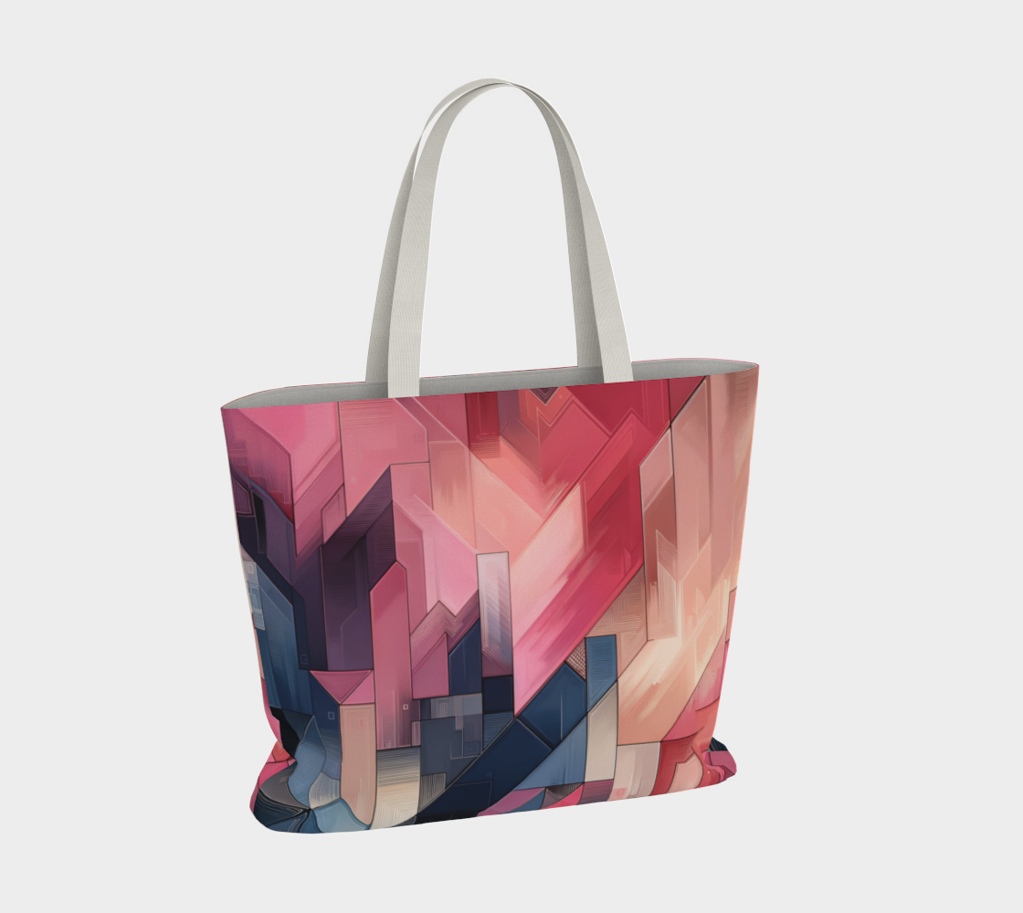 Navy-pink Large Tote bag