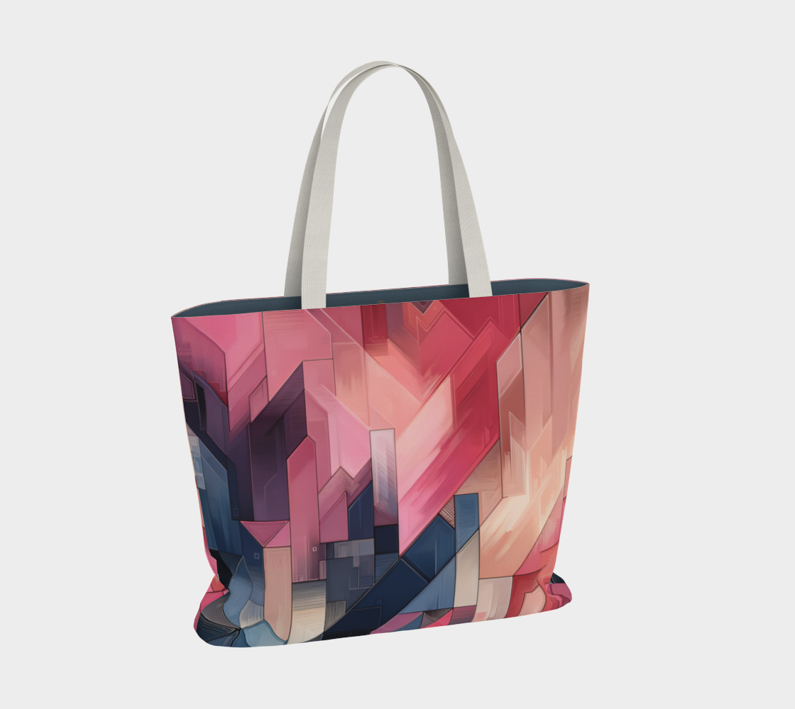 Navy-pink Large Tote bag