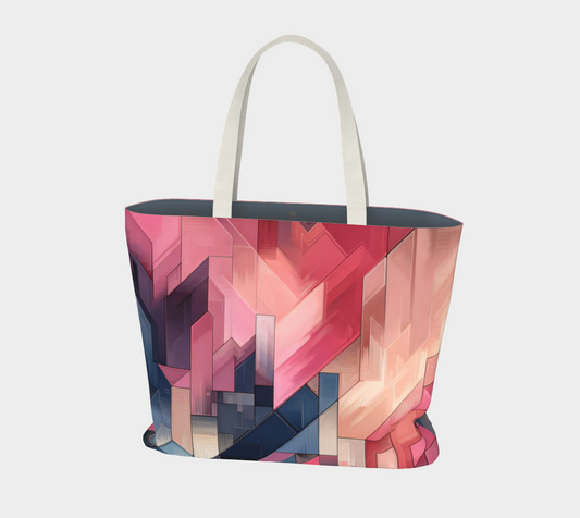 Navy-pink Large Tote bag